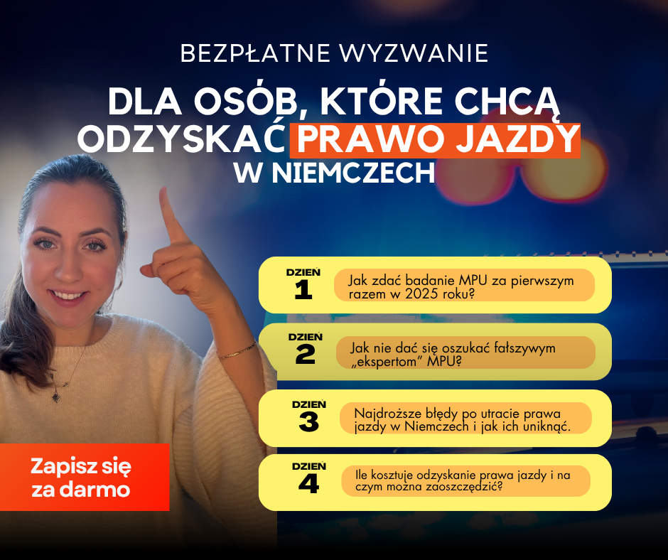 bezpłatne skzolenia - odzyskaj prawo jazdy w niemczech, zdaj mpu